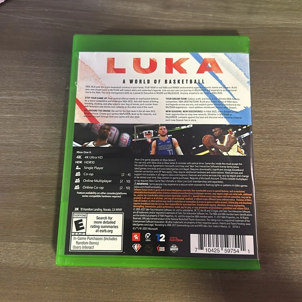 NBA 2k22 Xbox one game used